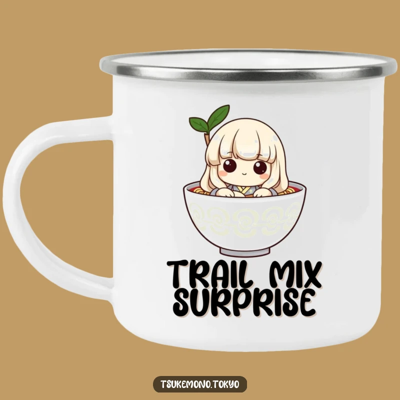 Funny Udon Noodle Peek Camping Mug: Playful Character for Hilarious Outdoor Sips