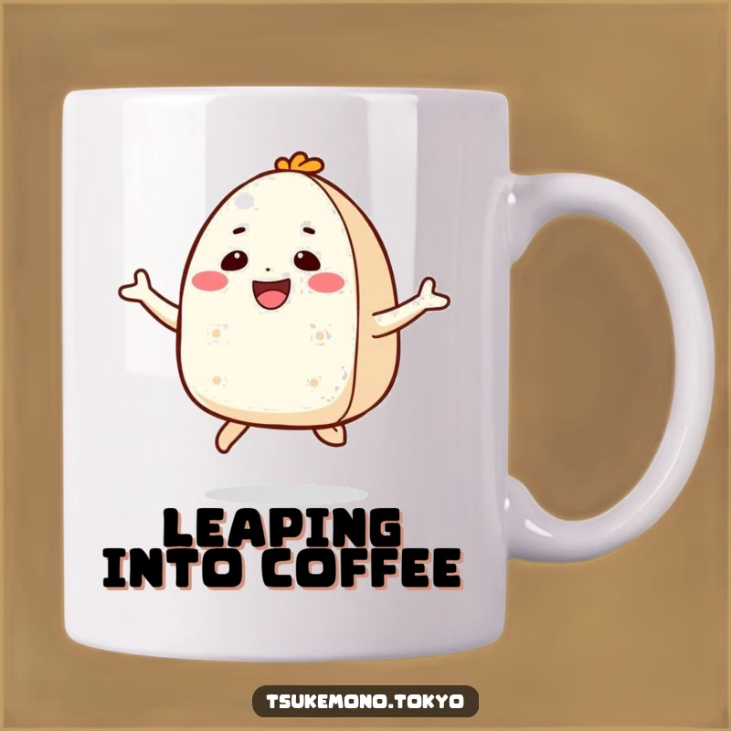 Funny Onigiri Jump Mug - Joyful Rice Ball Gift for Happy Sips