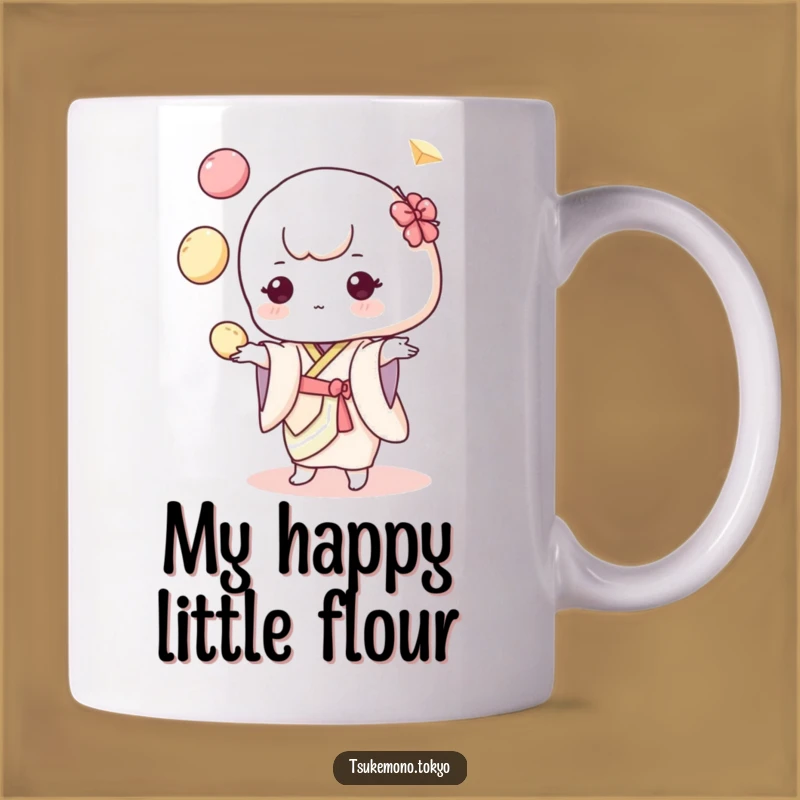 Funny Mochi Juggler Mug: Adorable Pastel Kimono Character Makes a Hilarious Gift
