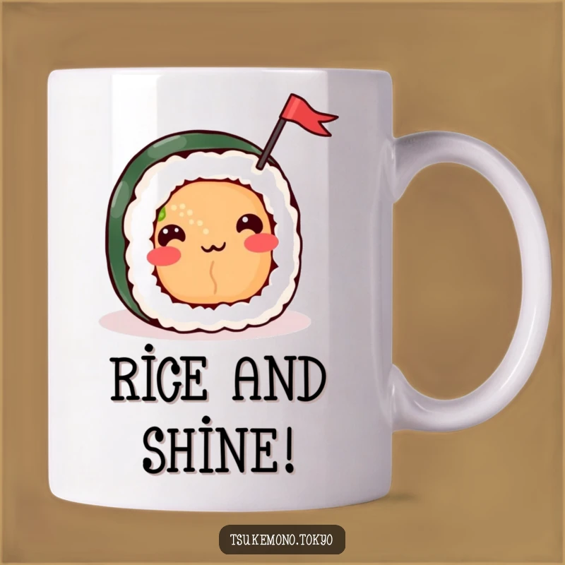 Funny Sushi Roll Flag Mug - Cheerful Foodie Gift for Joyful Sips