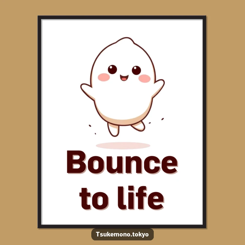 Funny Mochi Bounce Digital Art - Instant Sweet Character Download, Whimsical Decor Funny Gift!
