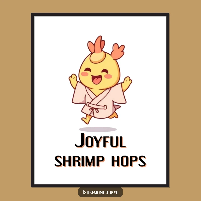Funny Tempura Shrimp Yukata Digital Art: Printable Excitement & Joy Gift
