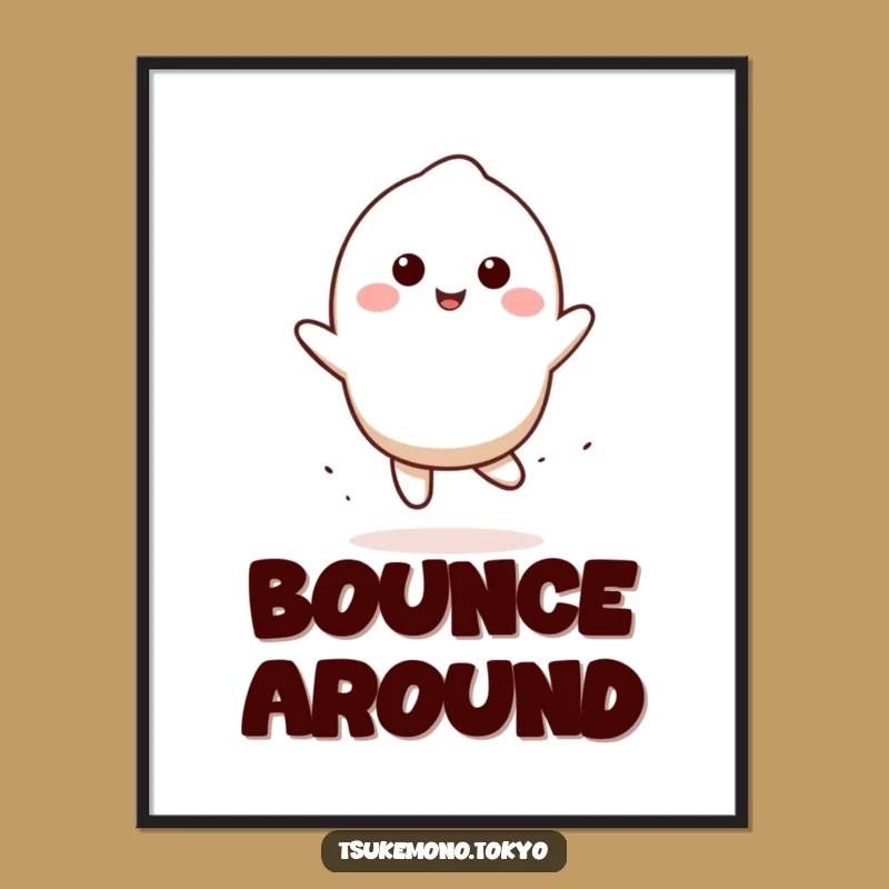 Funny Mochi Bounce Poster - Playful Character Art, Whimsical Wall Decor and Perfect Funny Gift!