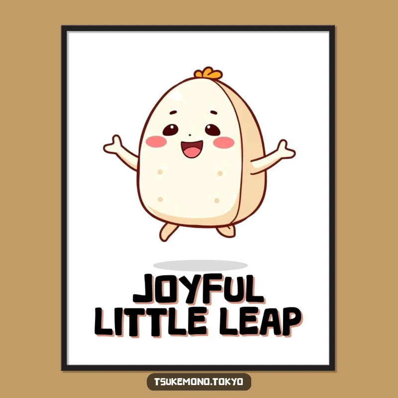Funny Onigiri Jump Poster - Joyful Wall Art for Happy Spaces