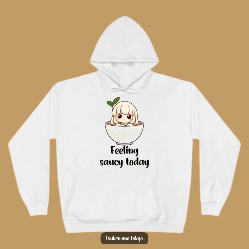 Funny Udon Noodle Peek Hoodie: Cozy Kimono Character for Warm, Hilarious Comfort
