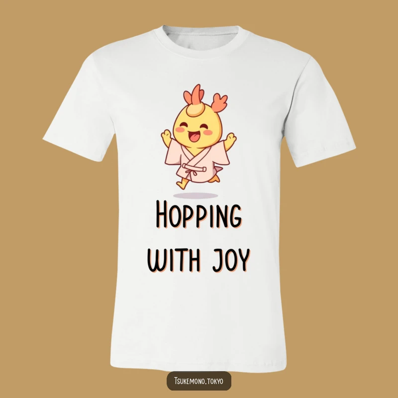 Funny Tempura Shrimp Yukata Tee: Excited Graphic T-Shirt Gift