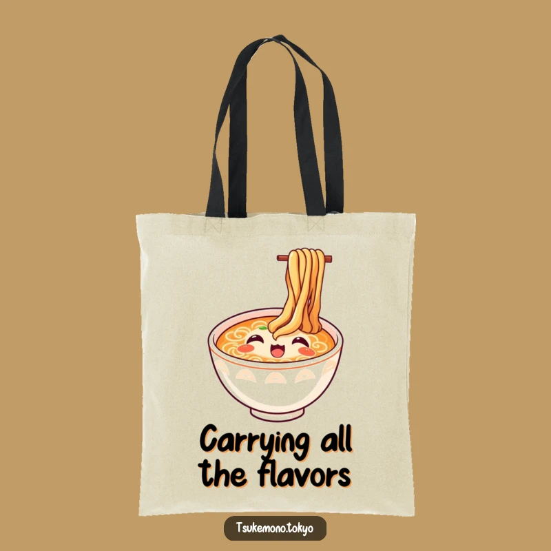 Funny Ramen Tote Bag - Happy Noodles Carry-All, Stylish and Hilarious Gift for Shoppers!