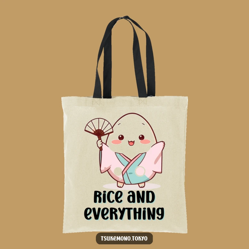 Funny Onigiri Kimono Fan Tote Bag: Stylish & Cheerful Accessory Gift